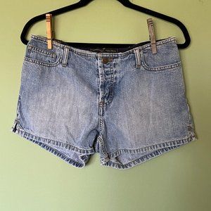 VINTAGE Abercrombie & Fitch Button Fly Jean Shorts Low Rise Size 4 6
